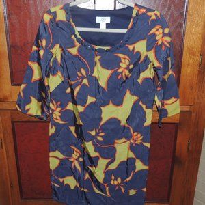 Ann Taylor Loft Navy with Designs Dress